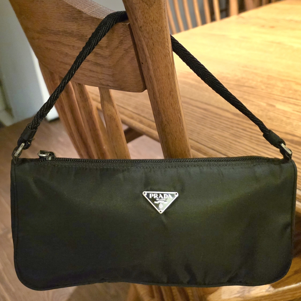 PRADA MV633 Tessuto Nylon Mini Shoulder bag Accessory Pouch Black Triangle Logo